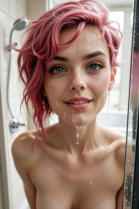 AI generated hottie Avery Sinclair getting fucked & facialed in the shower - #8