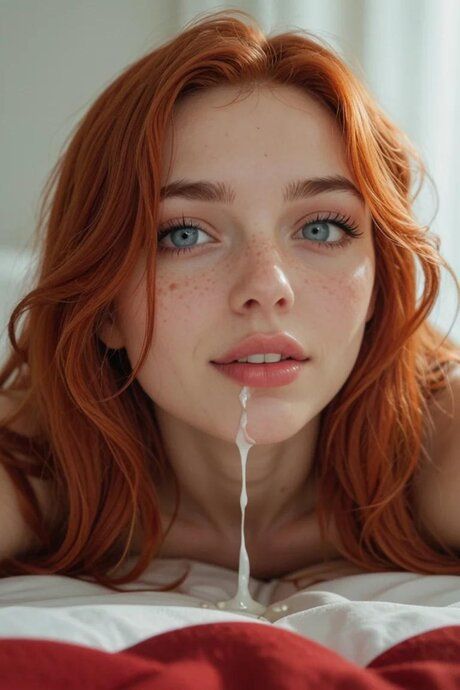 Pretty redhead has POV sexual intercourse in an AI generated bedroom scene - #9