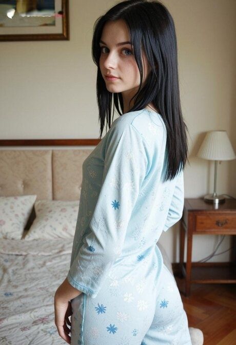 Brunette teen with striking eyes gets naked while taking selfies - #2