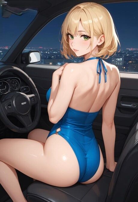 Blonde girl has sexual intercourse with her man friend inside a vehicle - #1
