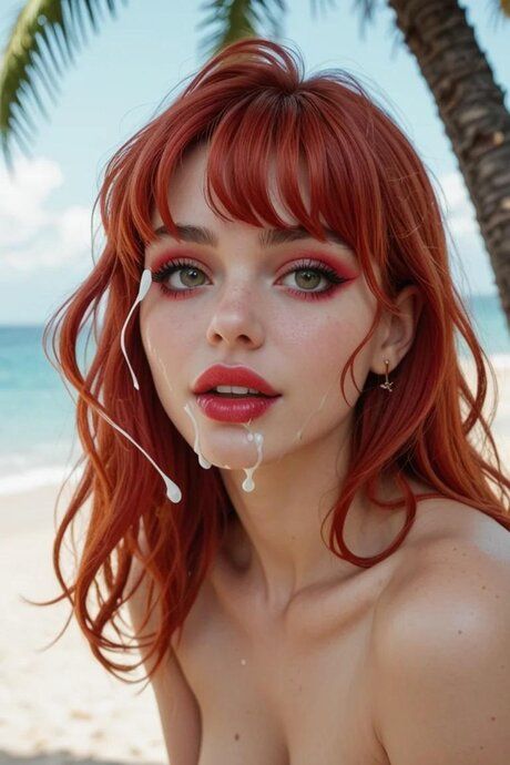 AI generated beauty Strawberrysin gets her holes & tits fucked on the beach - #4