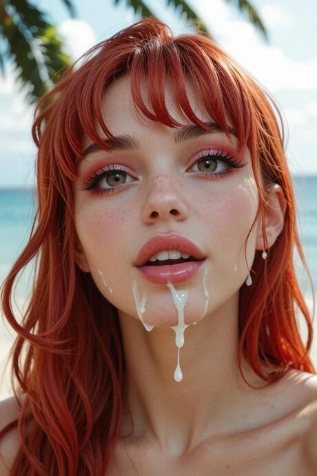 AI generated beauty Strawberrysin gets her holes & tits fucked on the beach - #9