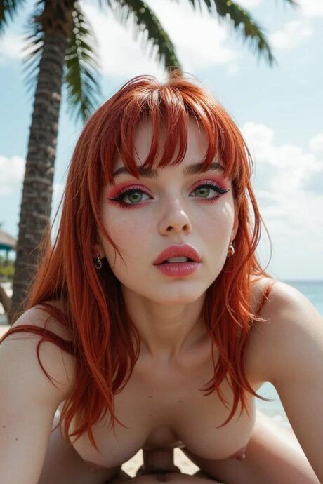 AI generated beauty Strawberrysin gets her holes & tits fucked on the beach - #7