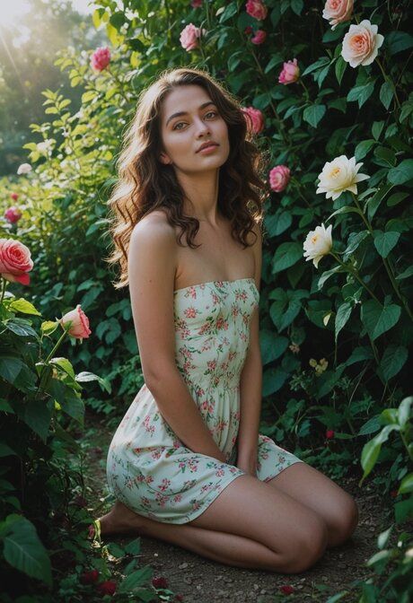 AI generated beauty Ruba Kaur humping a strong dick in the garden - #10