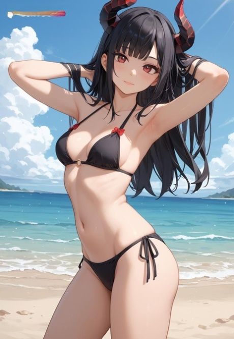 Devilish Hentai babe Theresa shows her big ass & fucks on the beach - #8
