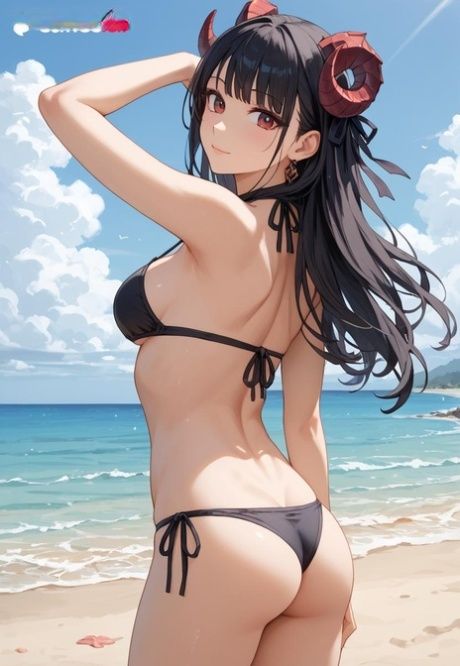 Devilish Hentai babe Theresa shows her big ass & fucks on the beach - #6