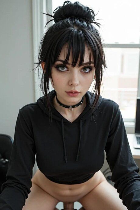 AI generated brunette with striking eyes has POV sex with a long cock - #6
