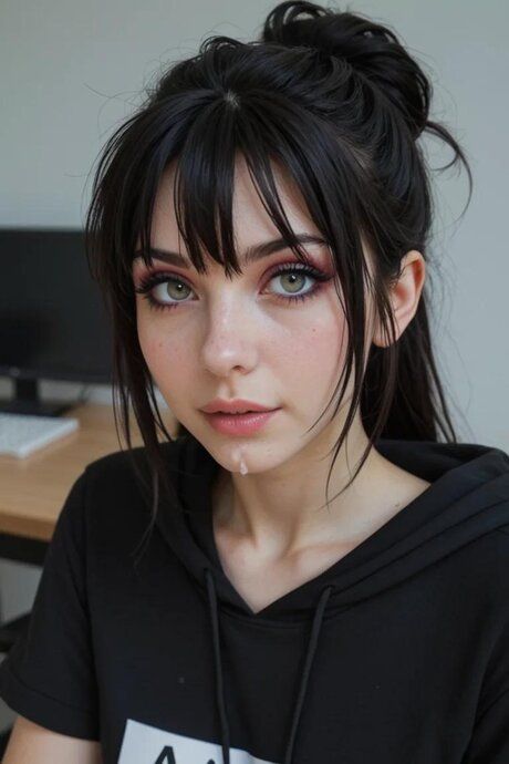 AI generated brunette with striking eyes has POV sex with a long cock - #10