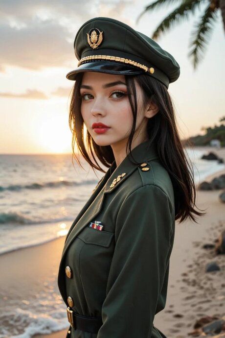Pretty military girl rides a big dick and gives a titjob at the beach - #3