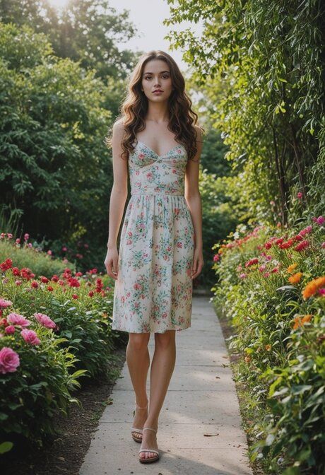 AI generated girl takes it up the ass during the day in a flower garden - #6