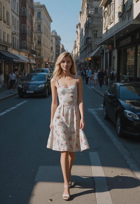 AI babe Arianna Burke flaunts her slender figure & takes a boner in the street - #4