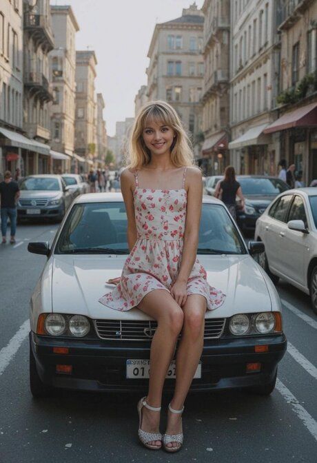 AI babe Arianna Burke flaunts her slender figure & takes a boner in the street - #3