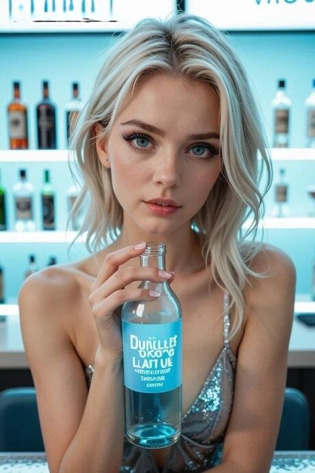 Thin AI generated blonde beauty has hardcore sex while at a bar - #1