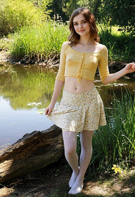 Adorable petite teen shows her lovely small breasts in a compilation - #12