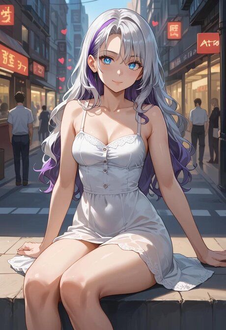 Naked AI generated platinum blonde has POV sex on a city street - #4