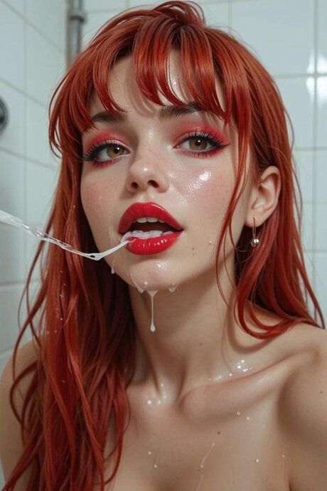 Redheaded AI generated nympho Strawberrysin flaunts her curves & fucks in POV - #9