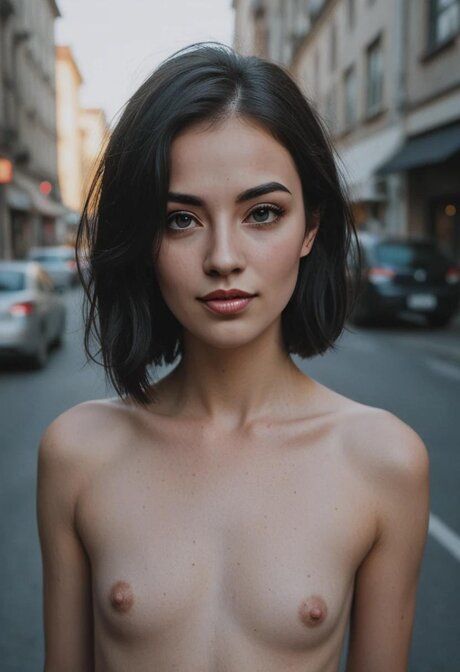 Skinny AI generated teen Ellis Florescu fucks a dick and poses in public - #10