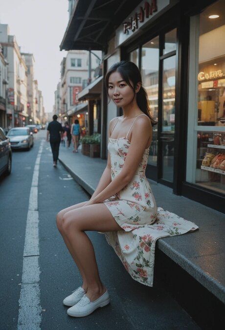 Pretty Asian girl gets fucked while showing off her petite body outdoors - #6