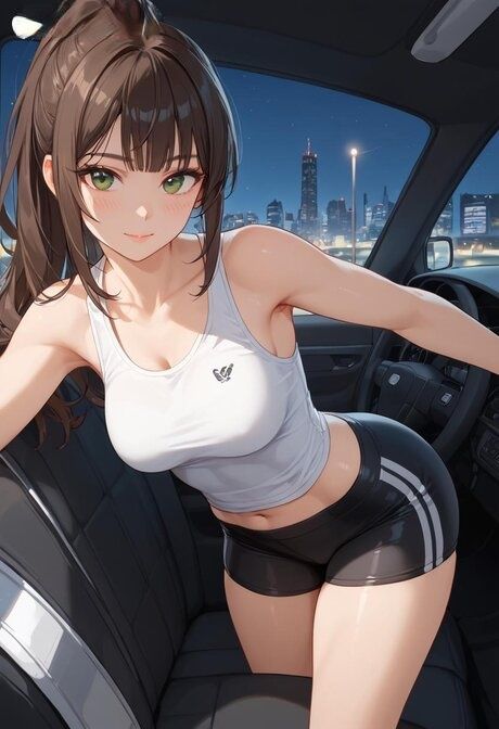 Adorable anime girl takes a cumshot on her big boobs after riding a cock - #4