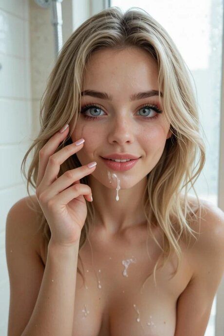 Skinny AI generated babe Lilas shows her curves & sex skills in the bathroom - #10