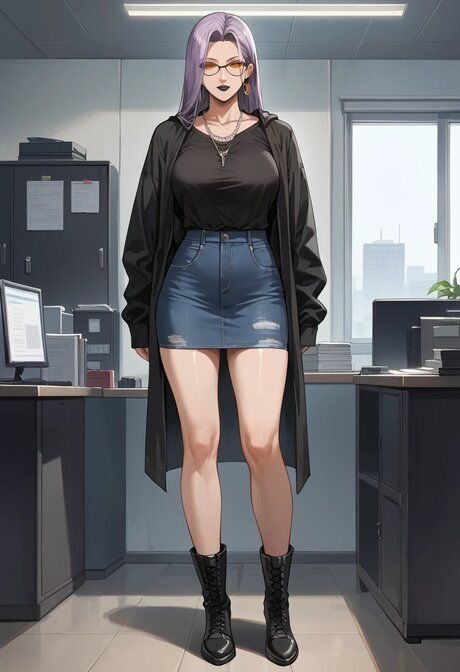 Busty AI generated babe with glasses Thalia Venn getting ass fucked - #1