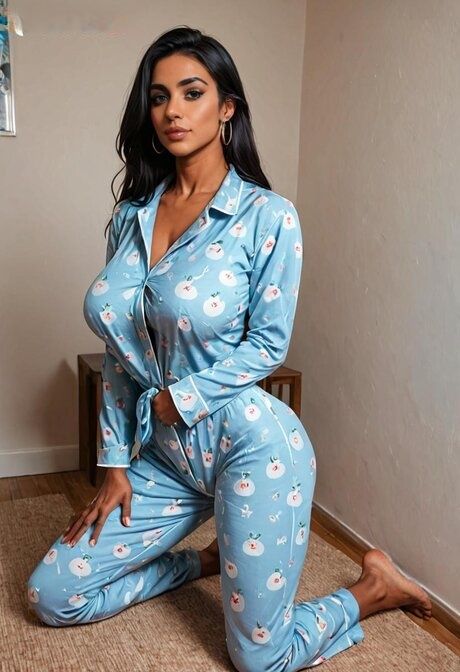 Indian solo girl models her pajamas before posing nude on a bed - #3