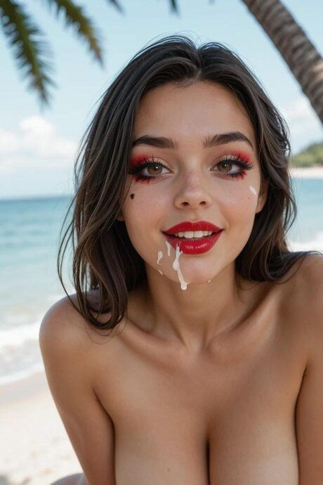 Sexy Latina AI babe Valentina Cruz gets her twat filled on the beach - #7