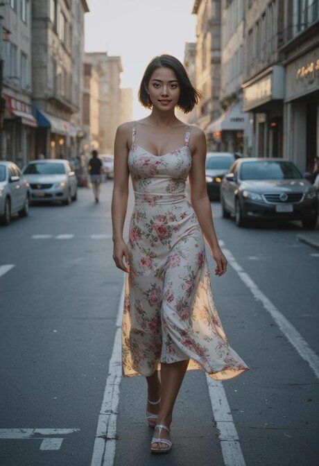 Asian babe Phanixy Flames posing provocatively in her AI generated compilation - #3