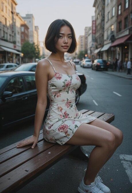 Asian babe Phanixy Flames posing provocatively in her AI generated compilation - #2