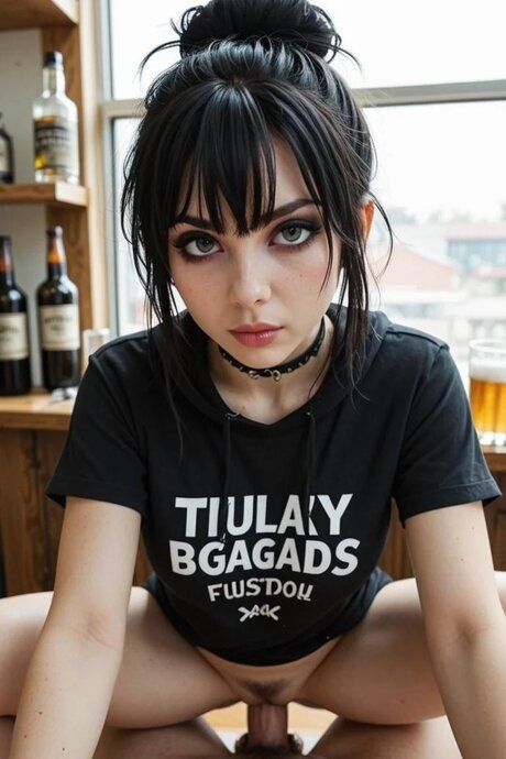 AI generated brunette waitress Licana gets fucked at her workplace - #8