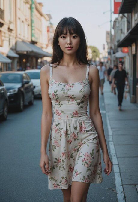 Pretty Asian model gets fucked while showing her petite body outdoors - #3