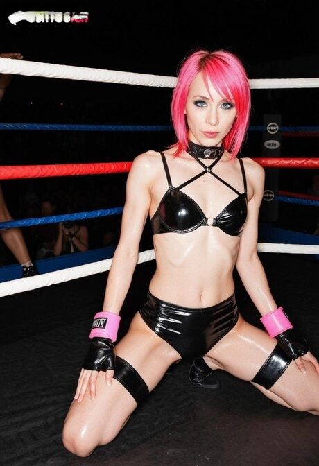 Pigtail sporty girl goes nude in boxing ring while wearing gloves - #2