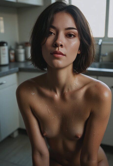 Small tits AI babe Kyrie spreads her legs and rides a dick in a kitchen - #6