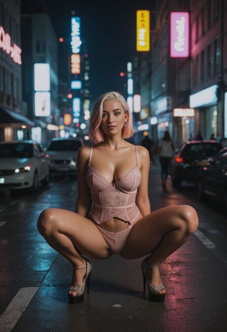 AI generated blonde MILF Zoe Baker flaunts her curves in the city - #9