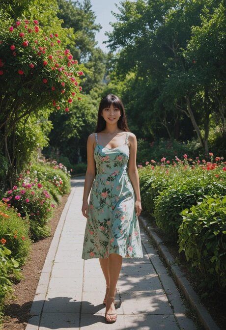 AI generated brunette with an ass to die for has hardcore sex in a garden - #3