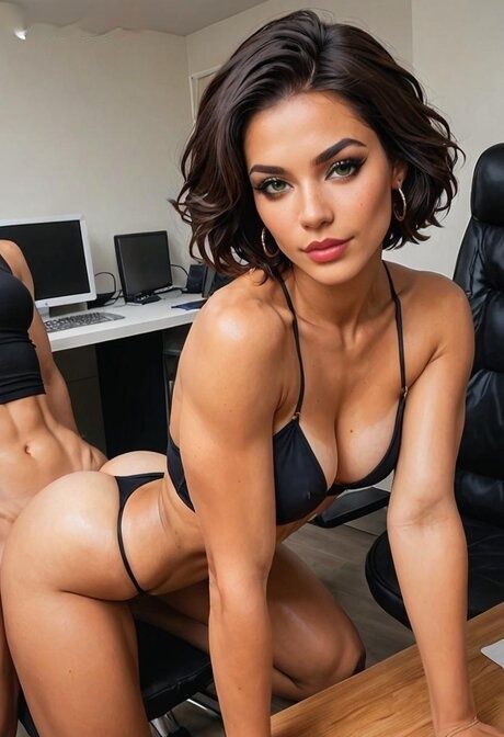 Hot brunette secretary has some office sex while showing off her big ass - #2