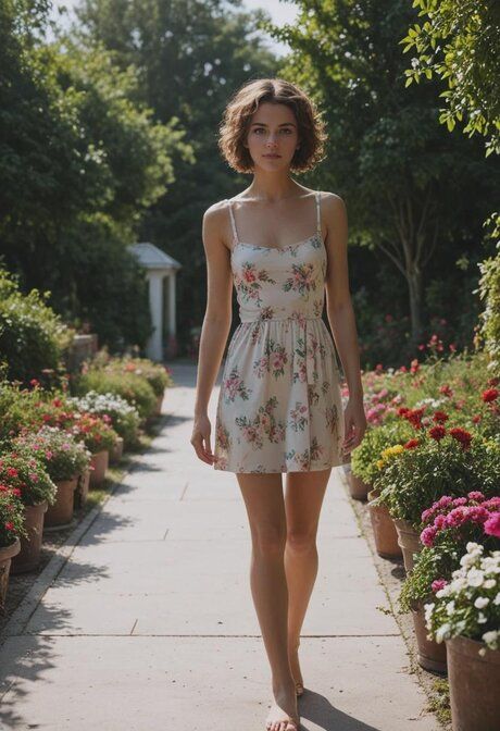 Sexy AI generated babe Artemis Vance riding a dick & poses in the garden - #2
