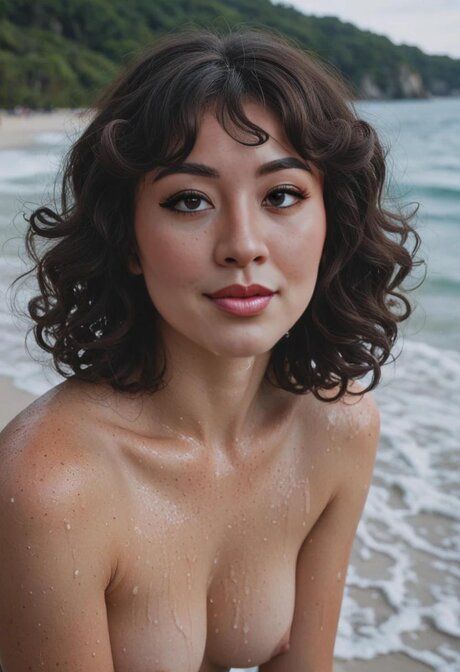 Petite AI generated babe Layla del Fuego poses and fucks on the sandy beach - #6