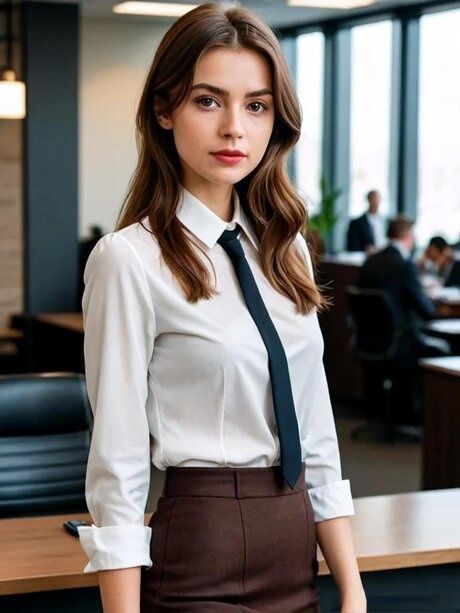 Cute AI generated babe Anastasia poses in her elegant outfits in public - #13