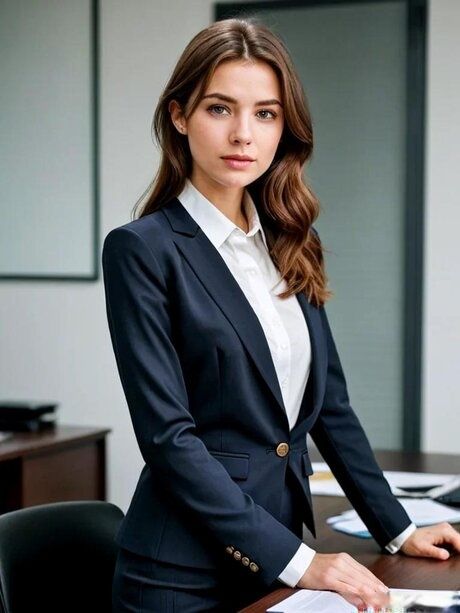 Cute AI generated babe Anastasia poses in her elegant outfits in public - #8