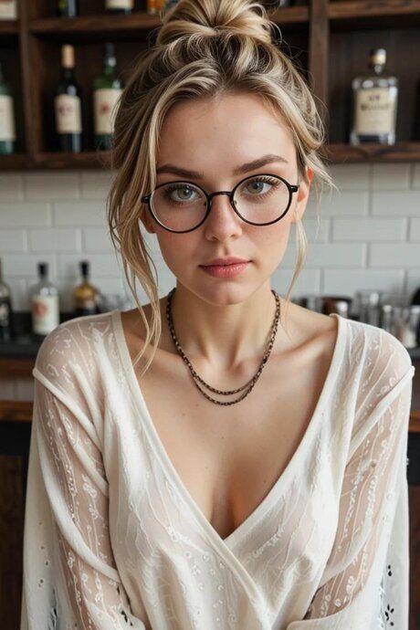 Blonde girl with glasses and a big butt has sex with a large cock - #3