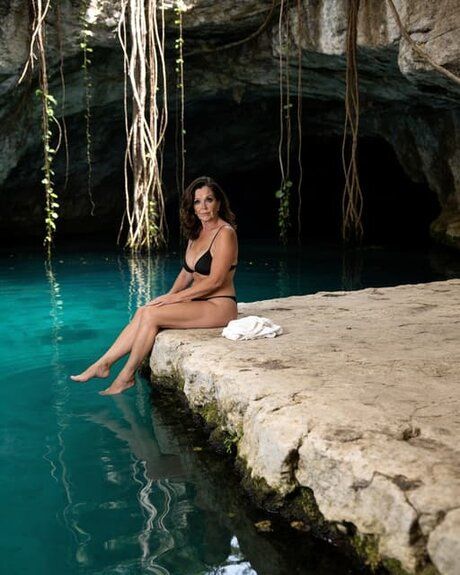 Mature solo model with firm breasts posing by the beach and in ocean - #12