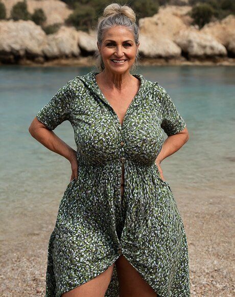 Collection of grannies getting naked on a beach in a safe for work manner - #2