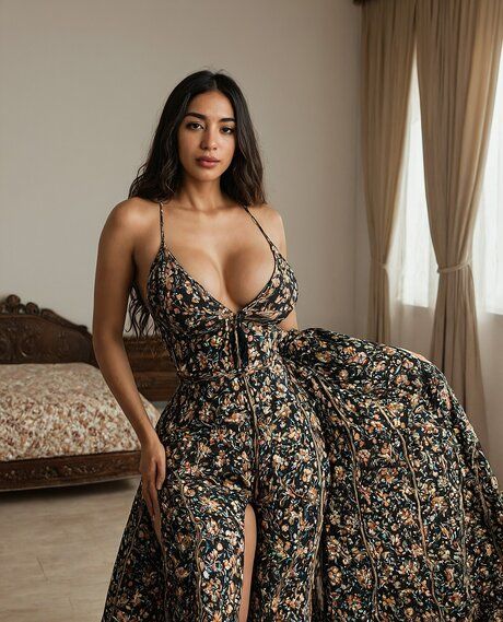 Hot brunette blouse removes her lingerie to model in the nude - #4