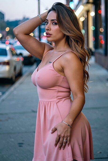 Latina MILF strips down to her birthday suit on a busy sidewalk - #5