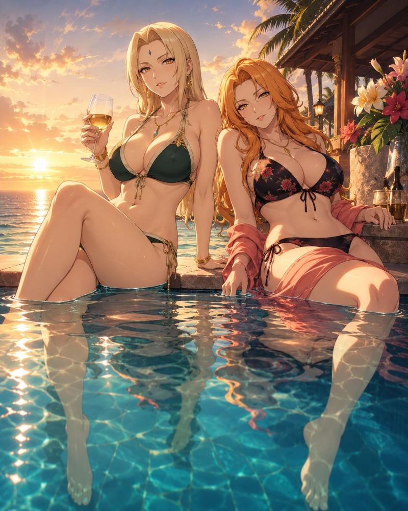 Mature Beach Fun with Tsunade & Rangiku - #14