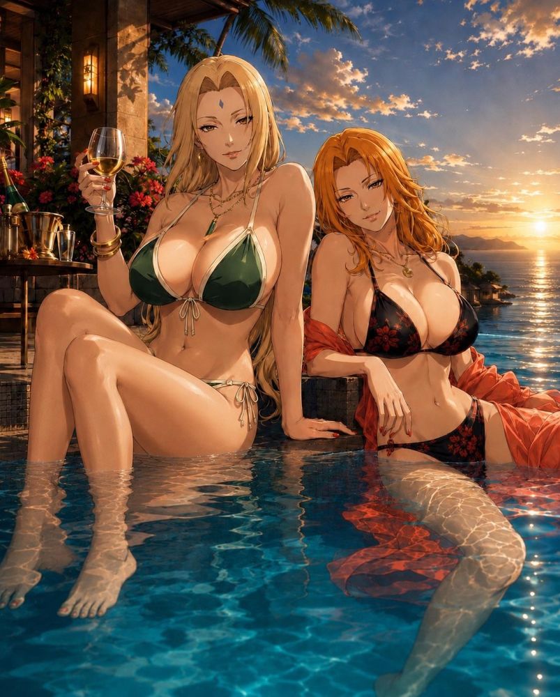 Mature Beach Fun with Tsunade & Rangiku - #7