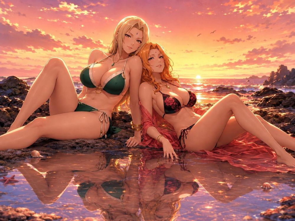 Mature Beach Fun with Tsunade & Rangiku - #13