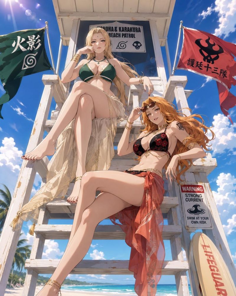 Mature Beach Fun with Tsunade & Rangiku - #15