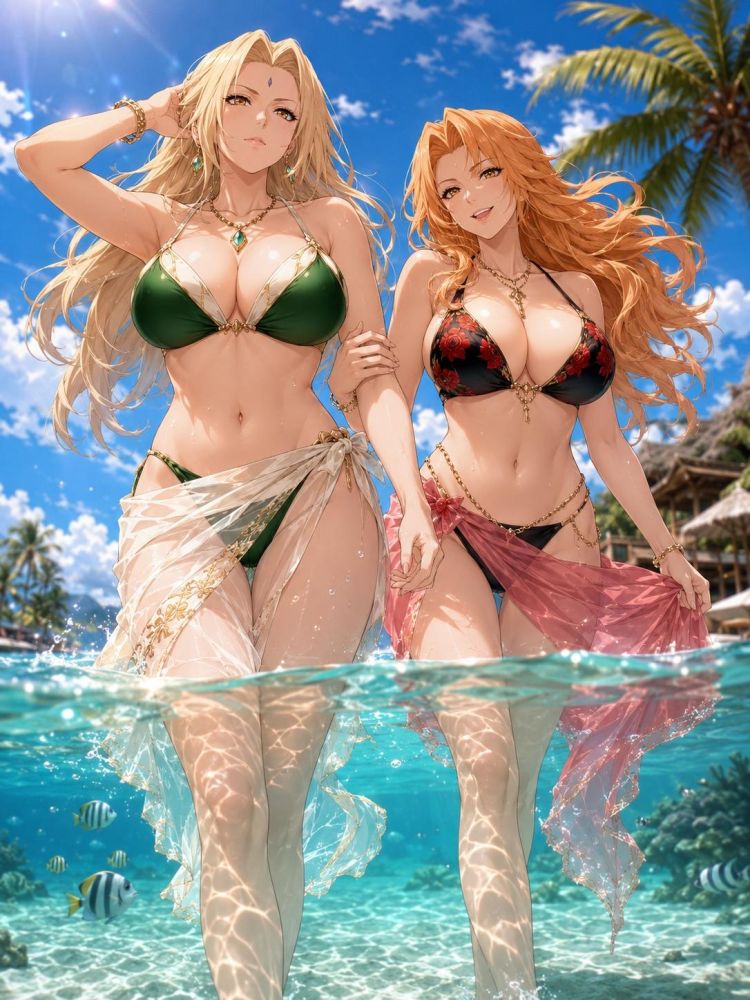 Mature Beach Fun with Tsunade & Rangiku - #12